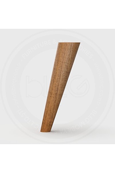 BLEG 4 X 20cm Ahşap Mobilya Ayağı - Açılı Konik Ayak - Ceviz