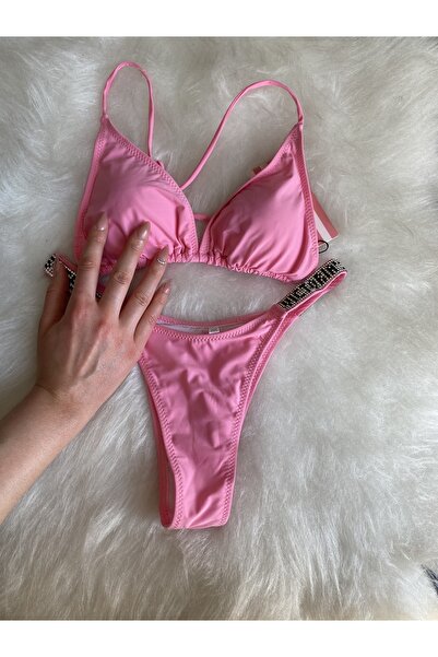 İlaydaButik Taşlı Brazilian Model Üçgen Bikini Takım