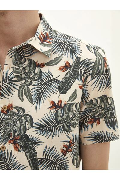 LC Waikiki Ανδρικό πουκάμισο με κοντό μανίκι με λεπτή εφαρμογή