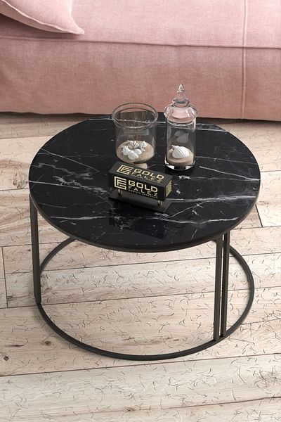 GOLDFALEZ Luxury Round Coffee Table Bendir Collection | Special Edition | 70cm Modern Design