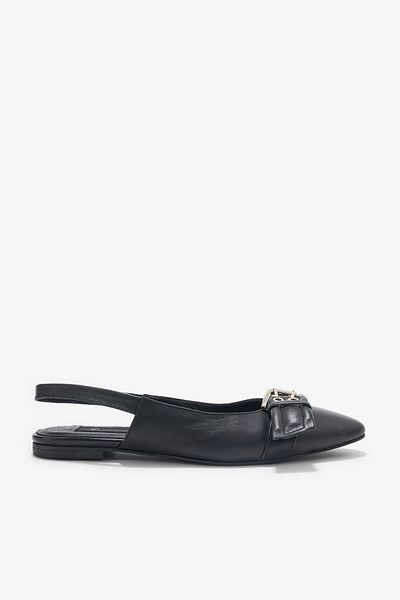 Louis Cardy Rita Black Genuine Leather Women's Ballerinas