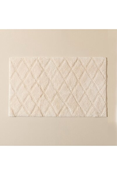 Chakra Tufted Diamond Banyo Paspası 40x60 Ekru