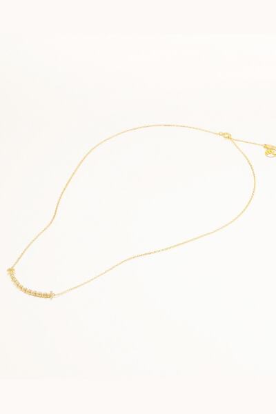 Marie Claire Kadın 18 Ayar Altın Kaplama Gümüş Sıralı Incili Kolye Zirkon Taşlı Shine Koleksiyon