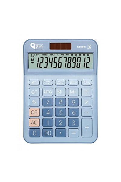 Pin 101m 12 Hane Mavi Masaüstü Hesap Makinesi