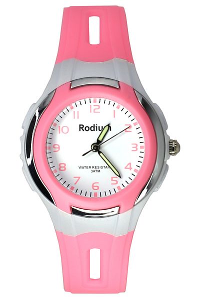 sezerekspres Children's Wristwatch Waterproof Rodium Analaog (8545) (PINK-SILVER)