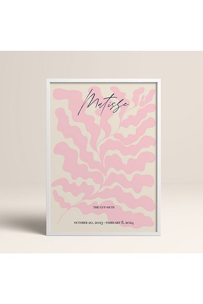 HOMEPACK Tablou cu rame din lemn alb Poster cu rame Decor artistic modern de perete (ABSTRACT95-WHITE-50X70)