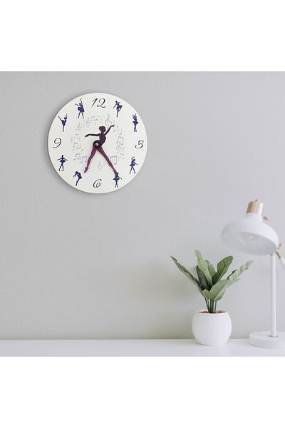 CajuArt Decorative Modern Design Dancer Ballerina Wooden Wall Clock