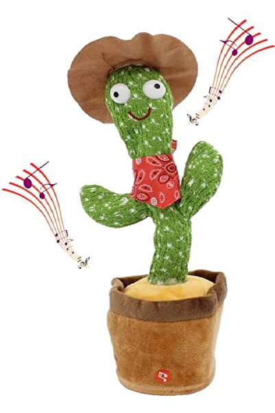 KTS Msgroup Konuşan Dans Eden Kaktüs Işıklı Saksı Peluş Oyuncak