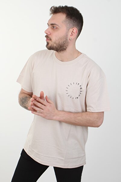 EMKA GİYİM Oversize kroj Prednja i zadnja strana Lav otisnut 100% pamuk T-shirt