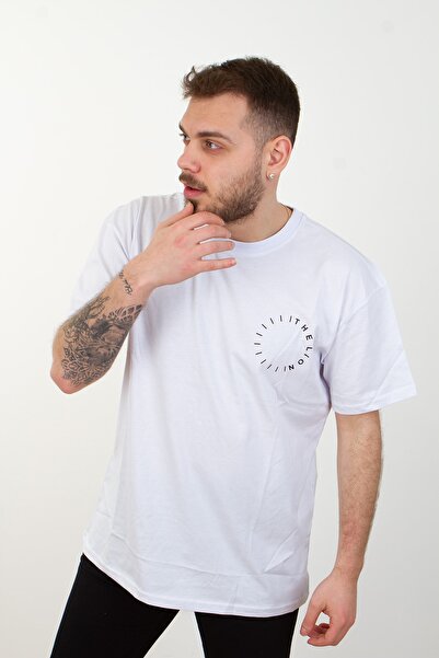 EMKA GİYİM Oversize kroj Prednja i zadnja strana Lav otisnut 100% pamuk T-shirt