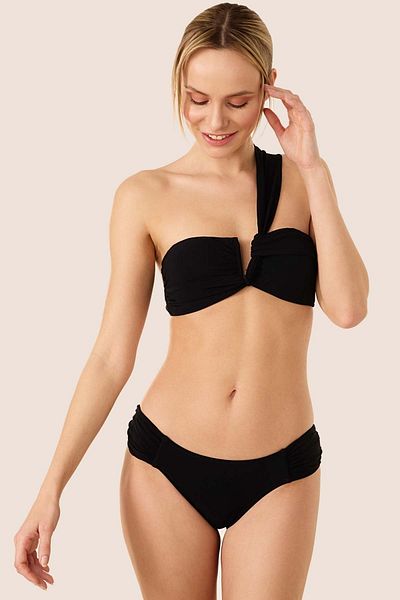 AYYILDIZ 3400 Black Single Shoulder Bikini Set