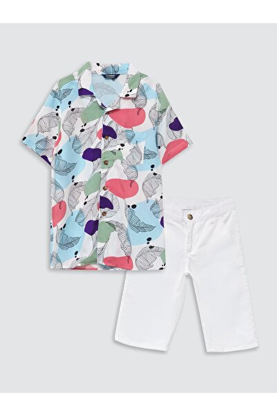 LC Waikiki Cămașă cu mânecă scurtă și role pentru băiat cu model