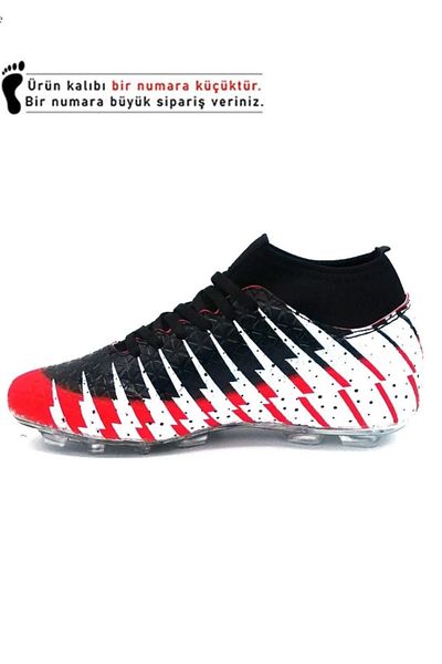 Lion Boys' Crampon Football Shoes with Socks 31-32-33-34-35 (Suitable for Use on Astroturf)