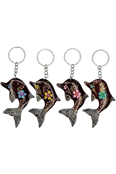 Dünyadan Hediyeler Coconut Dolphin Fish Keychain Quadruple Gift Pack