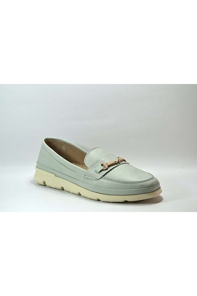 Onlo Ayakkabı Fr.404 Balerina de damă ortopedică Rok din piele naturală, verde apă