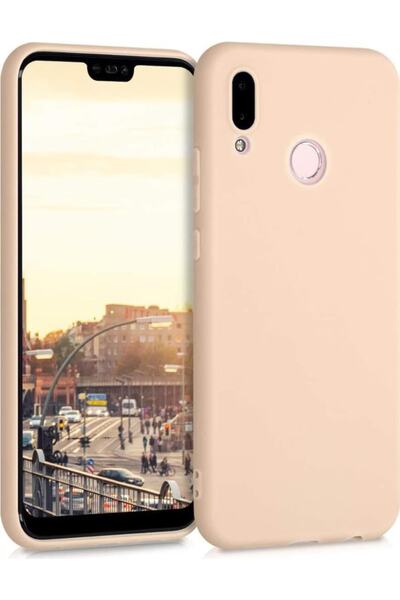 Case 4U Huawei P20 Lite Kılıf Klasik Mat Renkli Yumuşak Premier Silikon Gold