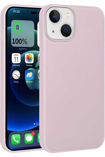 Case 4U Iphone 14 Kılıf Klasik Mat Renkli Yumuşak Premier Silikon Rose Gold