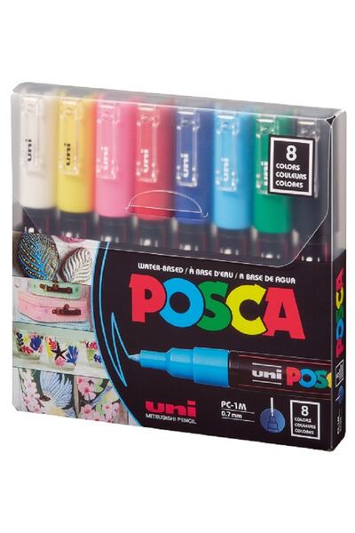 Uni مجموعة أقلام تلوين بوسكا PC-1M/8C، اللون الأساسي 8 لون