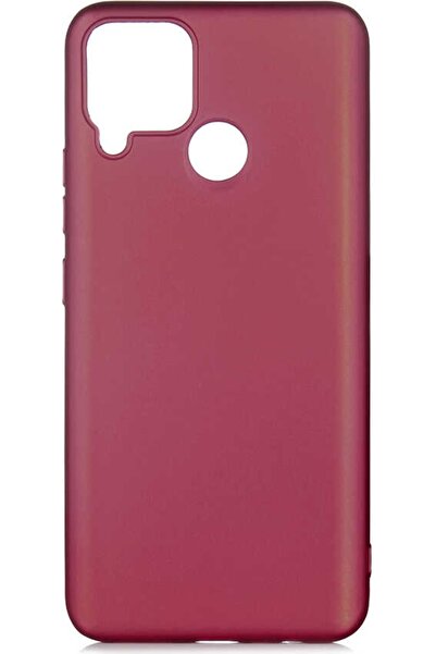 Case 4U Realme C15 Kılıf Klasik Mat Renkli Yumuşak Premier Silikon Mürdüm