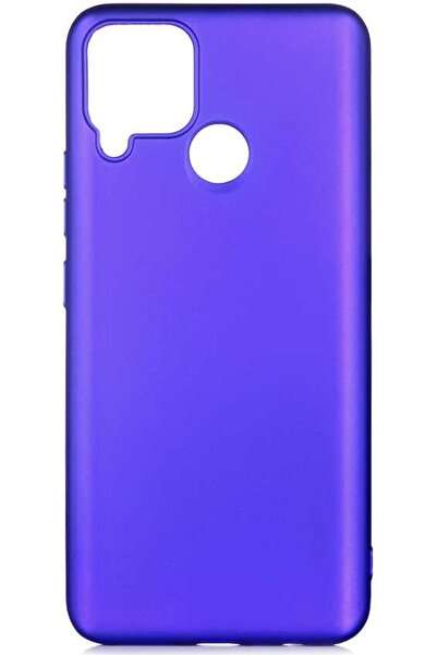 Case 4U Realme C15 Kılıf Klasik Mat Renkli Yumuşak Premier Silikon Mavi