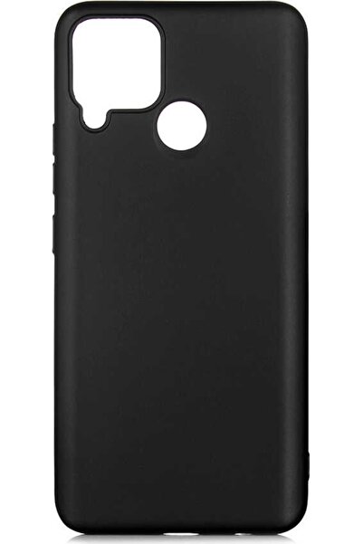 Case 4U Realme C15 Kılıf Klasik Mat Renkli Yumuşak Premier Silikon Siyah