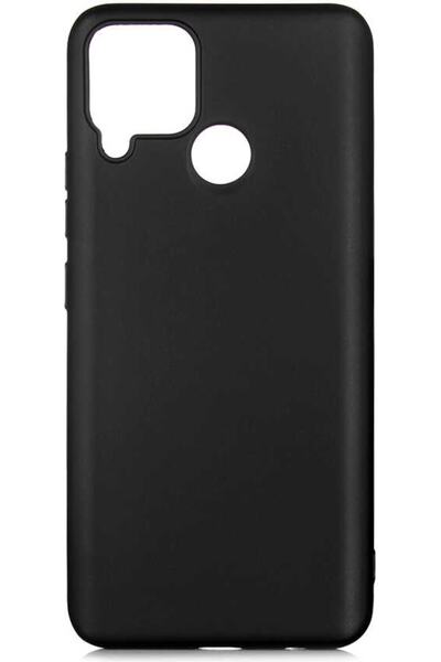 Case 4U Realme C25 Kılıf Klasik Mat Renkli Yumuşak Premier Silikon Siyah