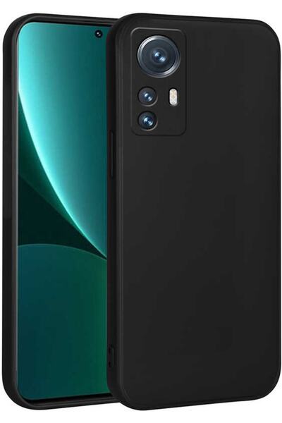 Case 4U Xiaomi Mi 12 Lite Kılıf Klasik Mat Renkli Yumuşak Premier Silikon Siyah