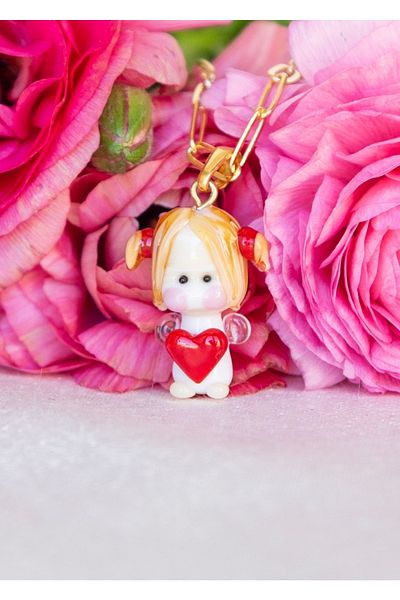 CHARMLUCKY Murano Love Baby Necklace