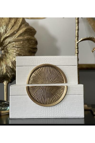 MIARIK DESIGN & DEKORASYON 2 Li Turuncu Deri Kutu 8x16 10x20 Cm