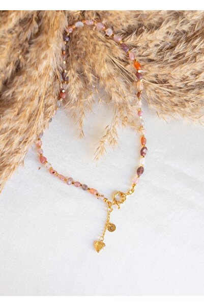 CHARMLUCKY Doğal Akik Taşı Kolye