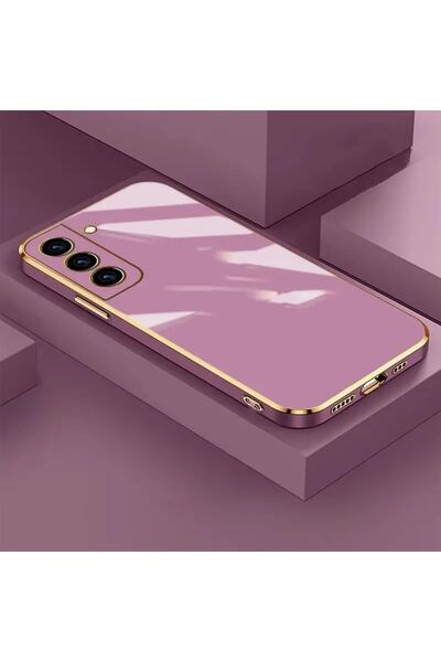 Rivor Samsung Galaxy A14 Uyumlu Kılıf Parlak Kenarlı Altın Işlemeli Kamera Ko...
