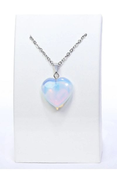 Moonstar Jewelry Heart Cut Amethyst Stone Necklace