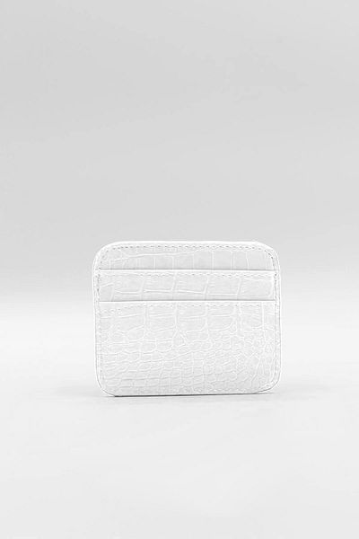NOTHING Women's White Crocodile Patterned Card Holder Mini