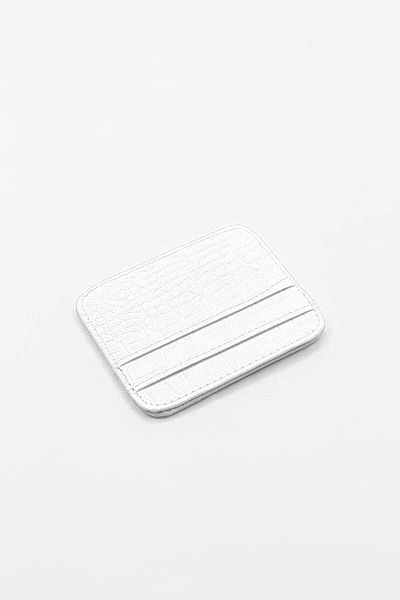 NOTHING Women's White Crocodile Patterned Card Holder Mini