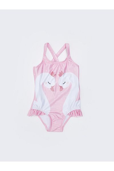 LC Waikiki Badeanzug für Baby Mädchen aus flexiblem Stoff mit Aufdruck