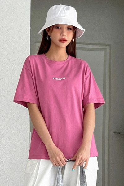 MODAGEN Μπλουζάκι Unisex Pink Classical Printed Oversize