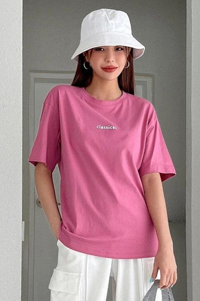 MODAGEN Μπλουζάκι Unisex Pink Classical Printed Oversize