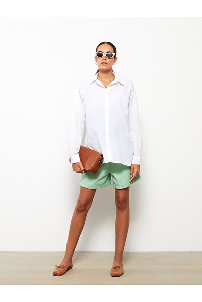 LC Waikiki Elöl gombos záródású sima, hosszú ujjú poplin kismama ing