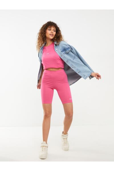 LC Waikiki Βαμβακερό γυναικείο καλσόν εμπριμέ με ελαστική μέση