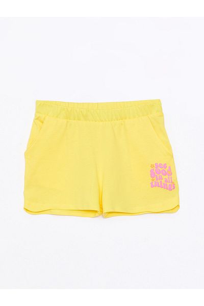 LC Waikiki Printed Elastic Waist Shorts for Girls