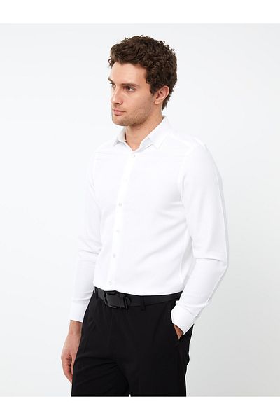 LC Waikiki Мъжка риза - Slim Fit, дълъг ръкав, Dobby