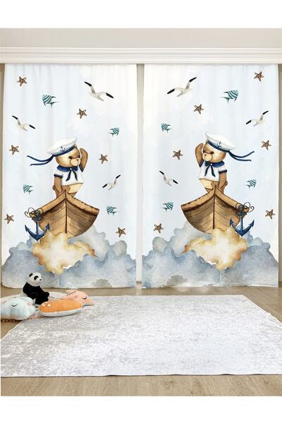 EVPANYA Perdele de fundal pentru camera pentru copii și bebeluși cu model Urs...