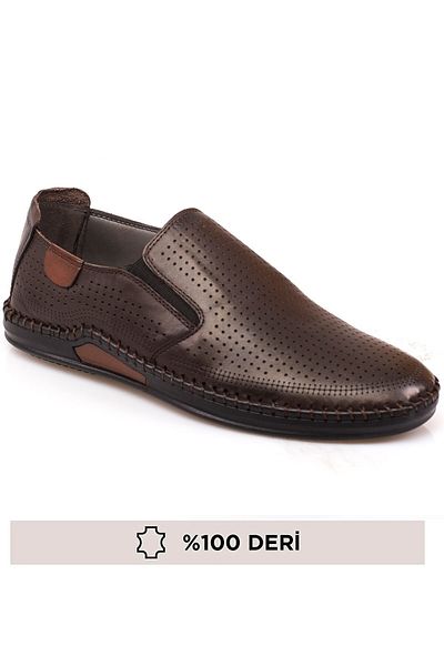 maximoda Genuine Leather, Perforated, Summer, Stitched to the Sole, Men's Shoes