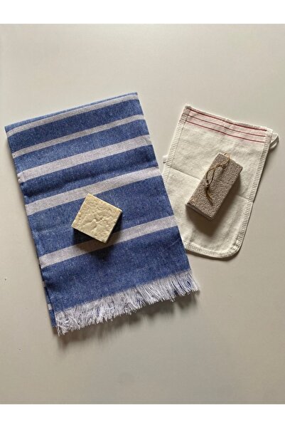 CNGZSHOP Peshtemal, Φυσικό Σαπούνι, Θήκη, Πέτρα φτέρνας Νυφικό Σετ 4 τεμαχίων