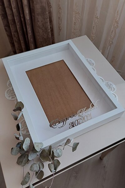 Verda Çerçeve 32x42 Cm Beyaz Gül Anı Çerçevesi! Isimli Fotoğraf Çerçevesi! Gü...