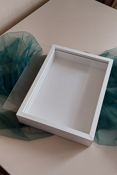 Verda Çerçeve 30x40 Cm Rama De Memorie Albă Adancă Pentru Florile Zilei Speciale! Cutie cu rame de trandafiri! Cutie cu trandafiri adânci!
