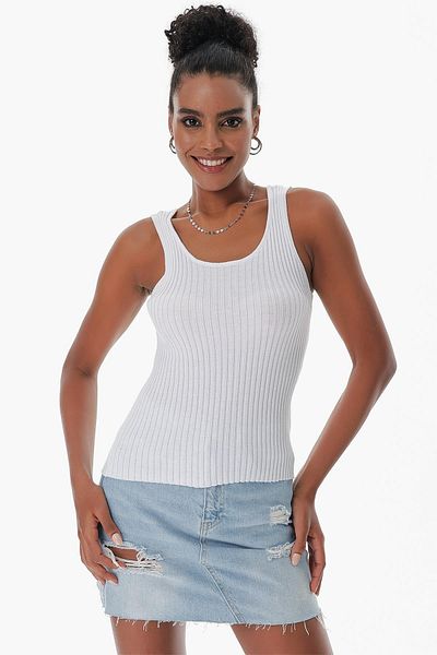 CHUBA Tricot de bumbac subțire, cu guler de piscină, pentru femei, alb 23s1015