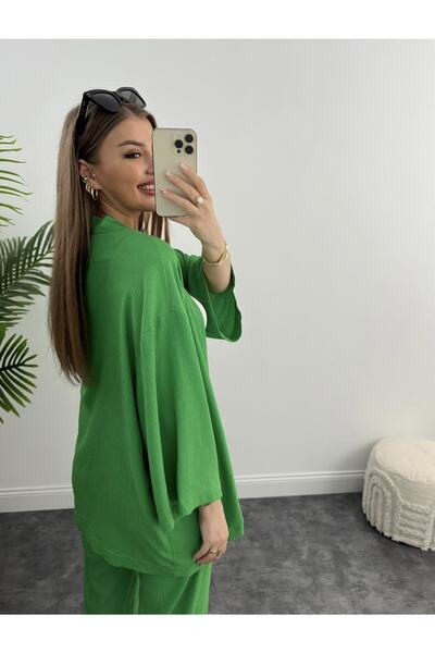 ELBİSHE Women's Kimono Seersucker Set