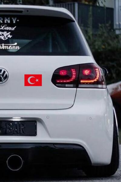 STİCKERCI BEY Set de autocolante pentru parbriz auto steag roșu Etichetă de acoperire imprimată cu folie Material modificat și accesoriu