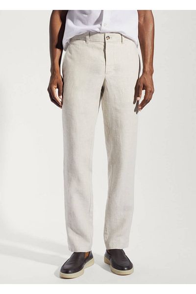 MANGO Man Παντελόνι Slim Fit 100% Λινό